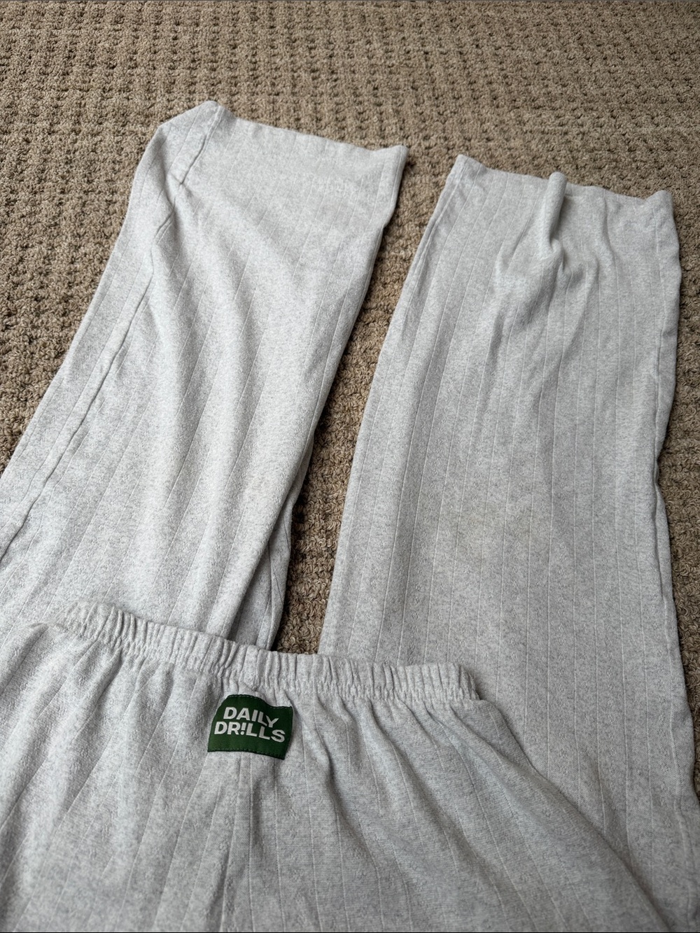Daily Drills Heather Gray Ribbed Lounge Pants